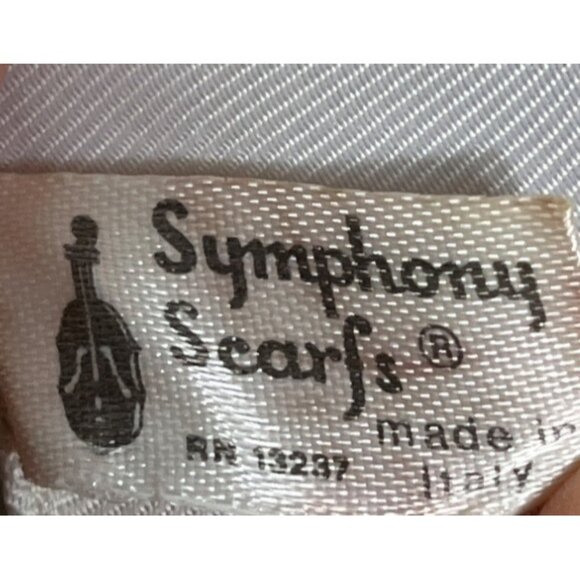 Symphony Scarfs Scarf Italy Large 34" Poly White Floral Womens Accessories - Picture 3 of 8